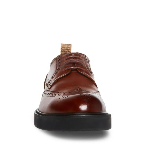 Steve Madden Adrick Cognac Deri Elbise Ayakkabısı Erkek Kahverengi | SM-308WU