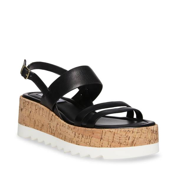 Steve Madden Athena Deri Sandalet Kadın Siyah | SM-294FD