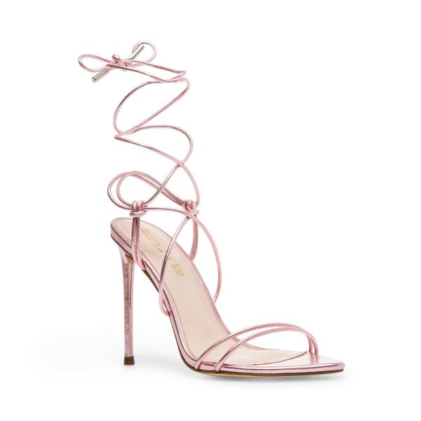 Steve Madden Badgirl Metallic Heel Topuklu Ayakkabı Kadın Pembe Metal | SM-521NS