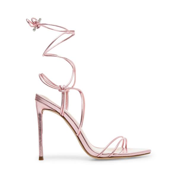 Steve Madden Badgirl Metallic Heel Topuklu Ayakkabı Kadın Pembe Metal | SM-521NS