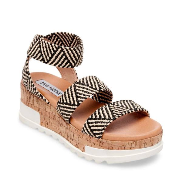 Steve Madden Bandi Tan Sandalet Kadın Siyah Kahverengi | SM-039ZI