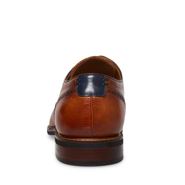 Steve Madden Bannon Cognac Deri Elbise Ayakkabısı Erkek Kahverengi | SM-038AL