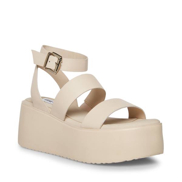 Steve Madden Bay Natural Deri Sandalet Kadın Bej Rengi | SM-914SI