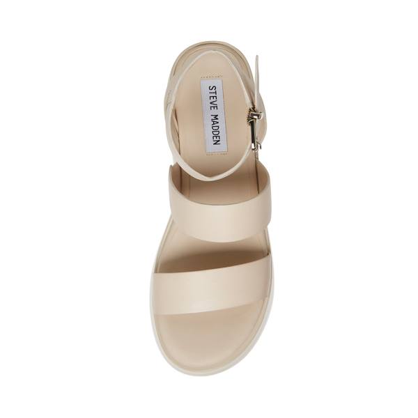 Steve Madden Bay Natural Deri Sandalet Kadın Bej Rengi | SM-914SI