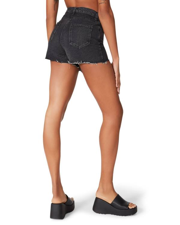 Steve Madden Black Denim Skort Şort Kadın Siyah | SM-462GL