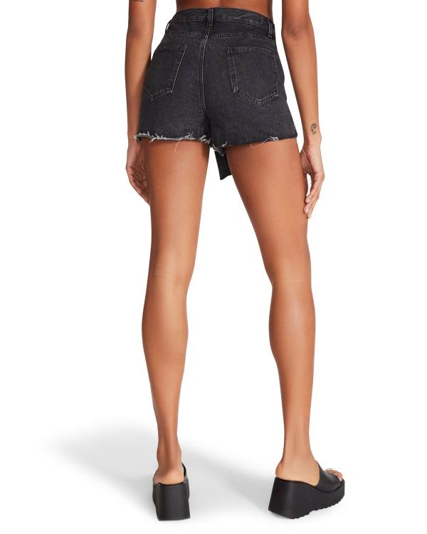 Steve Madden Black Denim Skort Şort Kadın Siyah | SM-462GL