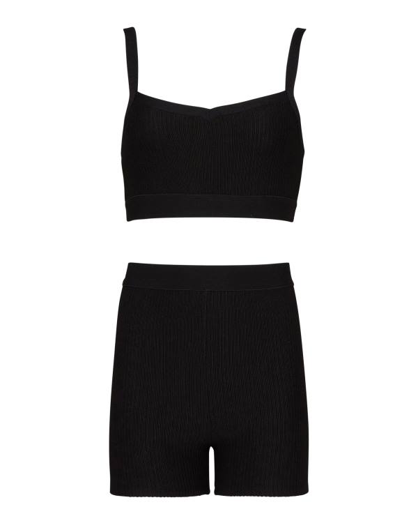 Steve Madden Bralette And Bike Kısa Set Loungewear Kadın Siyah | SM-704EZ