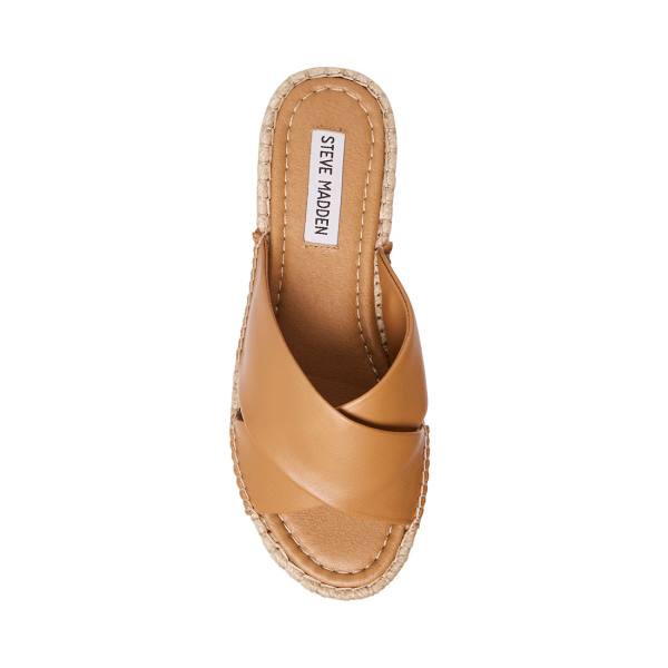 Steve Madden Brienna Tan Deri Sandalet Kadın Kahverengi | SM-319RI