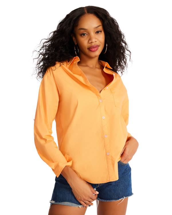 Steve Madden Bright Button Down Üstler Kadın Turuncu | SM-491FN