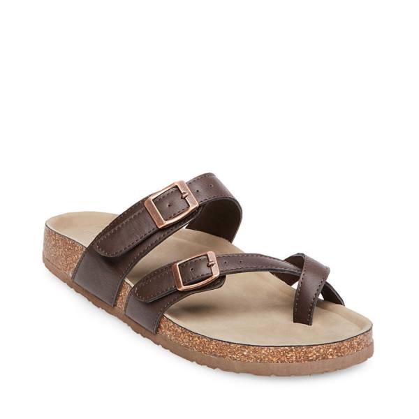 Steve Madden Bryceee Sandalet Kadın Koyu Kahverengi | SM-041CG