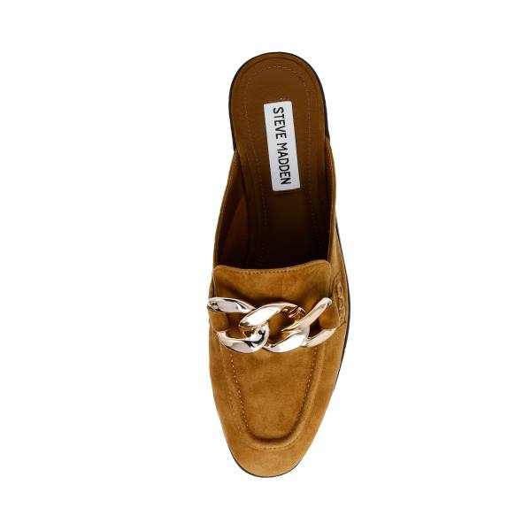 Steve Madden Cally Cognac Süet Düz Ayakkabı Kadın Kahverengi | SM-457CP