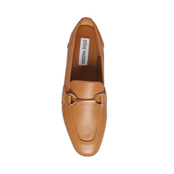 Steve Madden Carrine Cognac Deri Düz Ayakkabı Kadın Kahverengi | SM-503DT