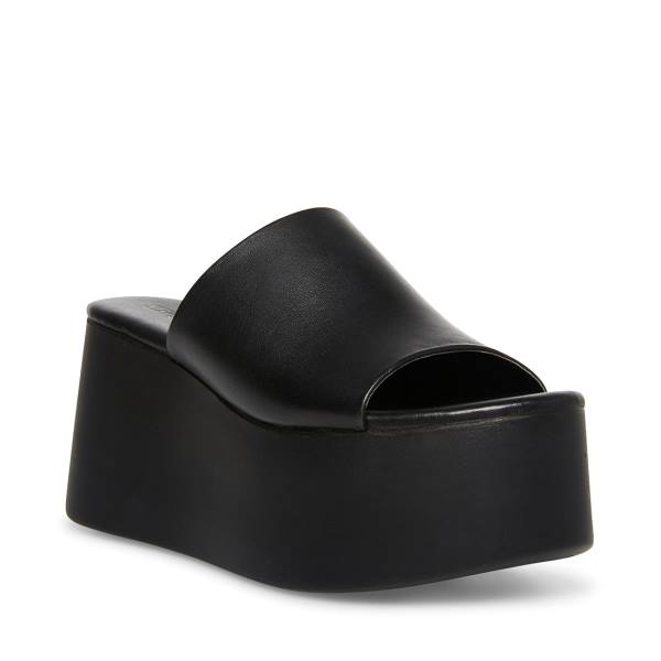 Steve Madden Christa Deri Sandalet Kadın Siyah | SM-632QP