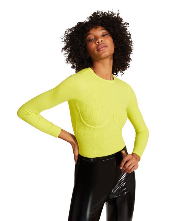 Steve Madden Corset Lime Bodysuit Kadın Açık Yeşil | SM-963YZ