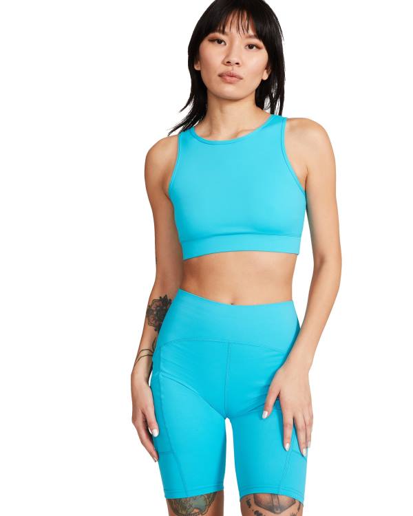 Steve Madden Cropped Active Tank Turquoise Üstler Kadın Turkuaz | SM-169WG