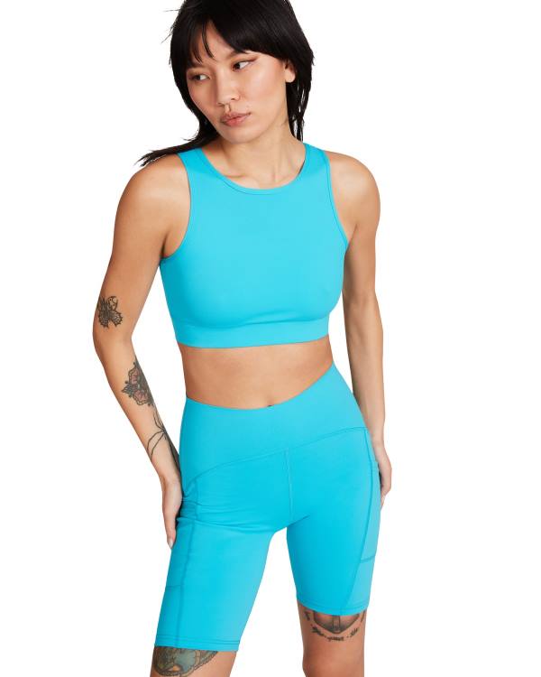 Steve Madden Cropped Active Tank Turquoise Üstler Kadın Turkuaz | SM-169WG