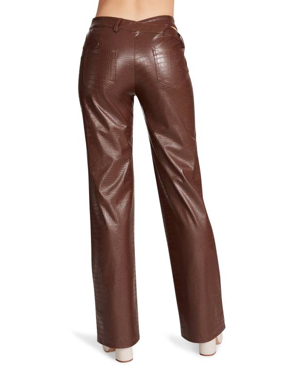 Steve Madden Cut Out Faux Deri Pant Pantolon Kadın Kahverengi | SM-932YX