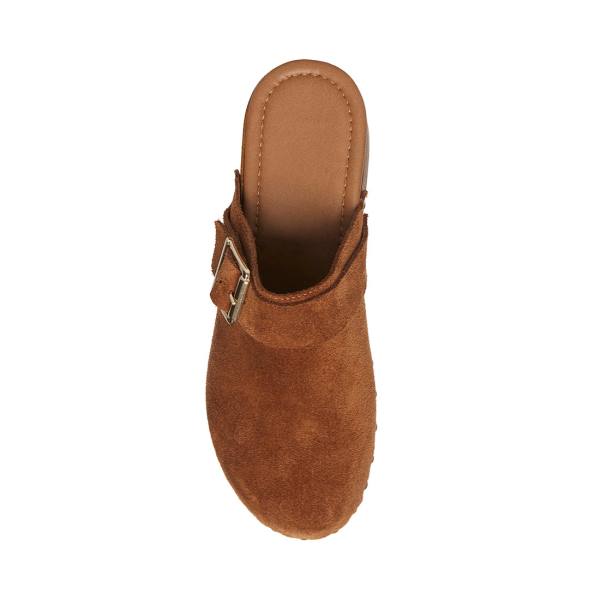 Steve Madden Dana Cognac Süet Heel Topuklu Ayakkabı Kadın Kahverengi | SM-479FL