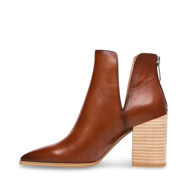 Steve Madden Darryn Cognac Deri Bot Kadın Kahverengi | SM-965ER