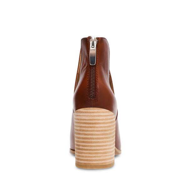 Steve Madden Darryn Cognac Deri Bot Kadın Kahverengi | SM-965ER