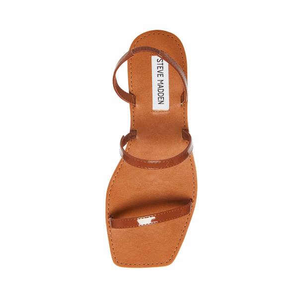 Steve Madden Direct Cognac Rugan Sandalet Kadın Kahverengi | SM-651KN