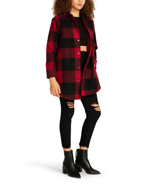 Steve Madden Eldridge Plaid Ceket Kadın Kırmızı | SM-729TI