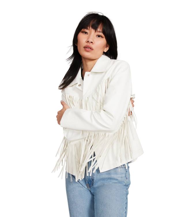 Steve Madden Fringe Ceket Kadın Beyaz | SM-394DQ