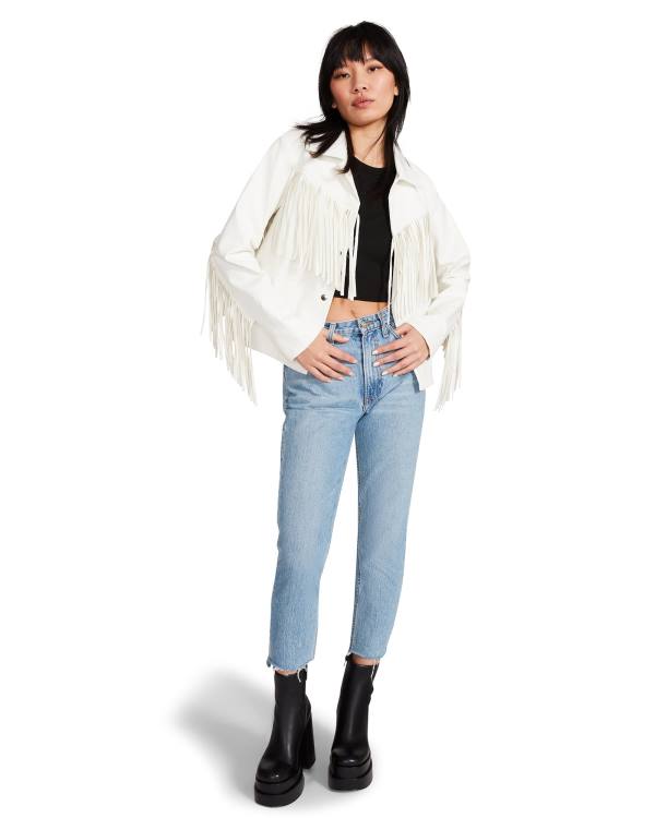 Steve Madden Fringe Ceket Kadın Beyaz | SM-394DQ