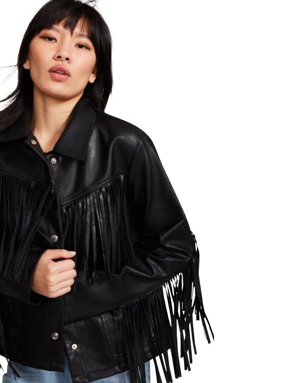 Steve Madden Fringe Ceket Kadın Siyah | SM-415UM