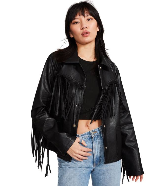 Steve Madden Fringe Ceket Kadın Siyah | SM-415UM