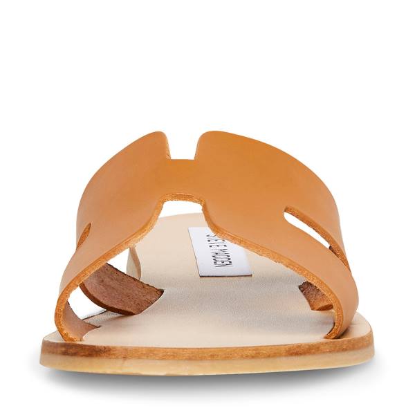 Steve Madden Greece Cognac Deri Sandalet Kadın Kahverengi | SM-654KF