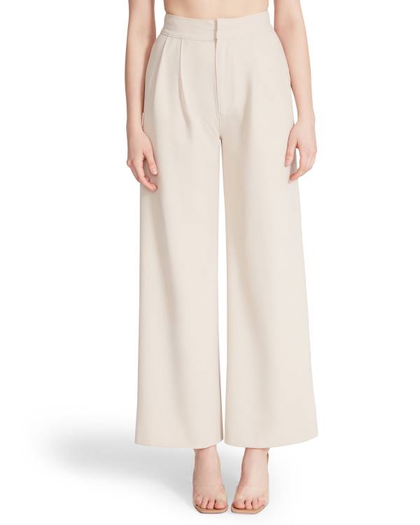 Steve Madden High Waisted Trouser Ivory Pantolon Kadın Beyaz | SM-576FN