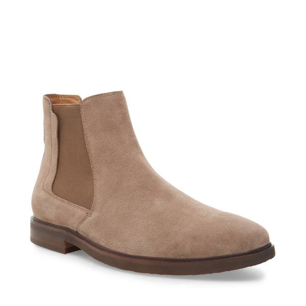 Steve Madden Insider Taupe Süet Çizme Erkek Gri Kahverengi | SM-541PK