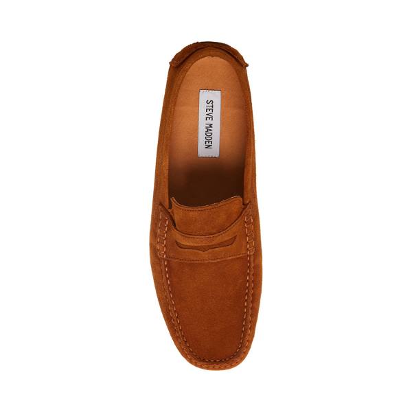 Steve Madden Italo Cognac Süet Loafer Ayakkabı Erkek Kahverengi | SM-065QU