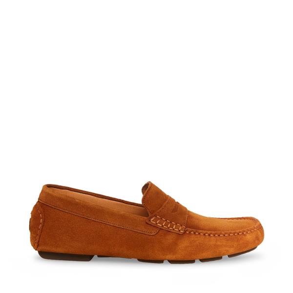 Steve Madden Italo Cognac Süet Loafer Ayakkabı Erkek Kahverengi | SM-065QU