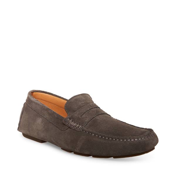 Steve Madden Italo Süet Loafer Ayakkabı Erkek Koyu Gri | SM-960WV