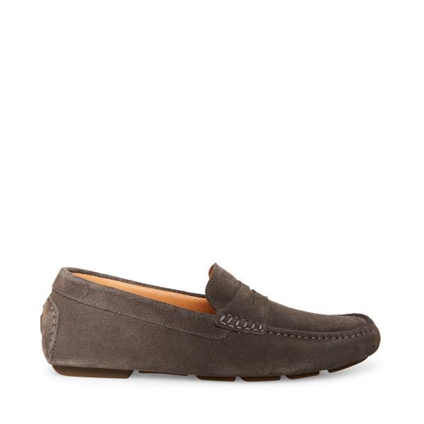 Steve Madden Italo Süet Loafer Ayakkabı Erkek Koyu Gri | SM-960WV