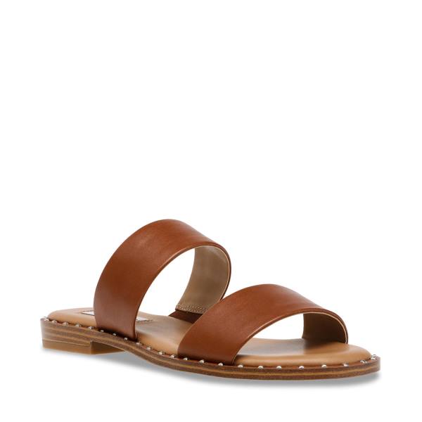 Steve Madden Ivara Cognac Deri Sandalet Kadın Kahverengi | SM-546EI