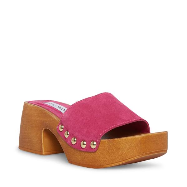 Steve Madden Izzy Süet Sandalet Kadın Pembe | SM-168SZ