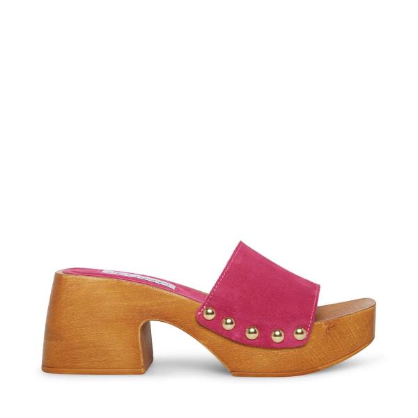 Steve Madden Izzy Süet Sandalet Kadın Pembe | SM-168SZ