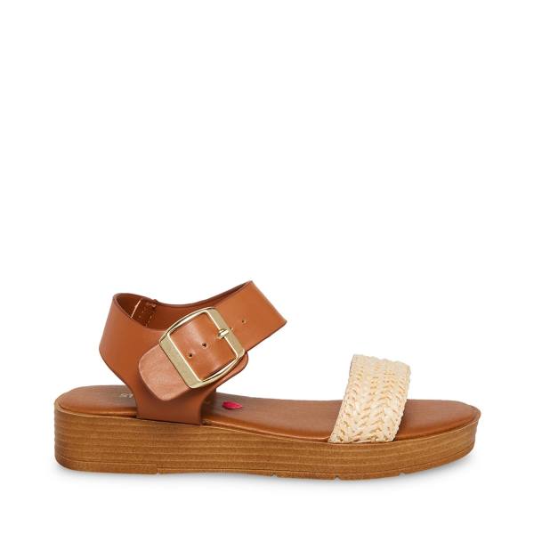 Steve Madden Jdestind Raffia Sandalet Çocuk Kahverengi | SM-314TY