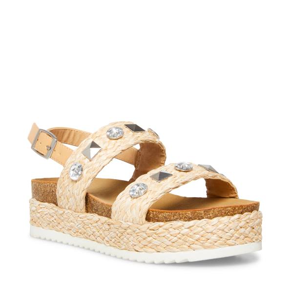 Steve Madden Jgemston Raffia Sandalet Çocuk Kahverengi | SM-479TW