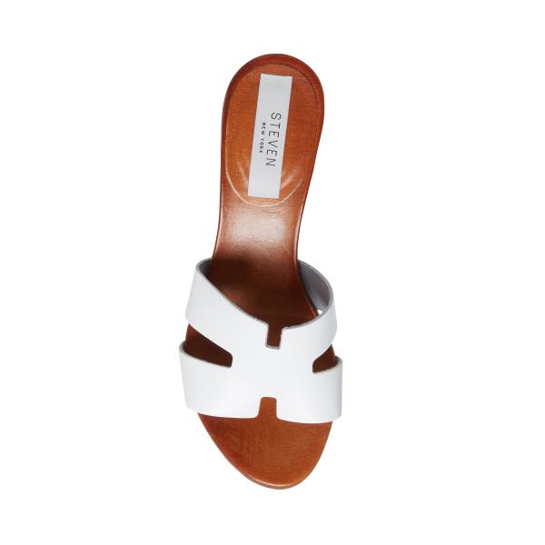 Steve Madden Joya Deri Sandalet Kadın Beyaz | SM-531CD