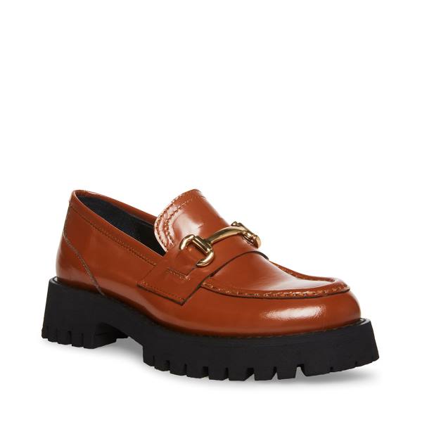 Steve Madden Lando Cognac Deri Loafer Ayakkabı Kadın Kahverengi | SM-027PT