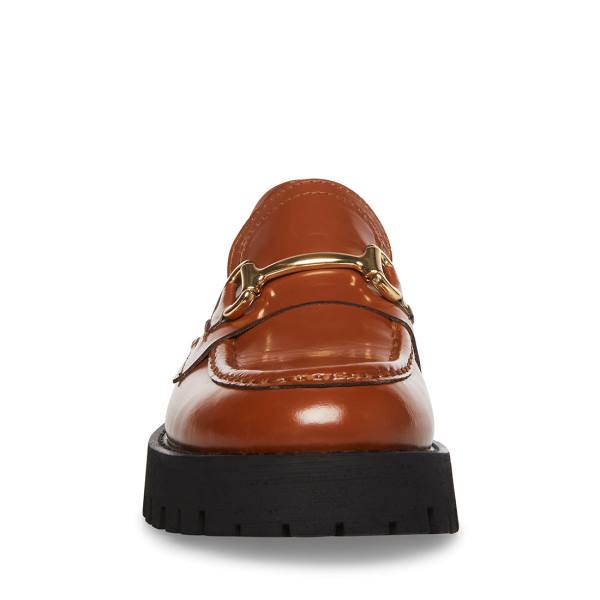 Steve Madden Lando Cognac Deri Loafer Ayakkabı Kadın Kahverengi | SM-027PT