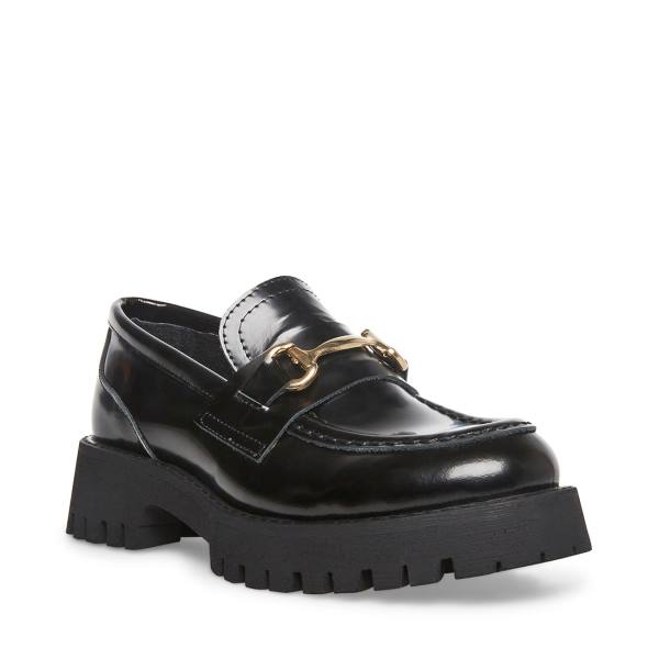 Steve Madden Lando Deri Loafer Ayakkabı Kadın Siyah | SM-569NS