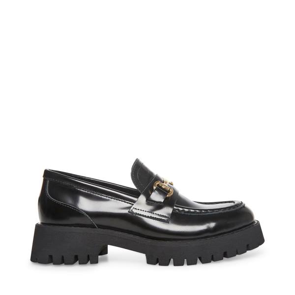 Steve Madden Lando Deri Loafer Ayakkabı Kadın Siyah | SM-569NS