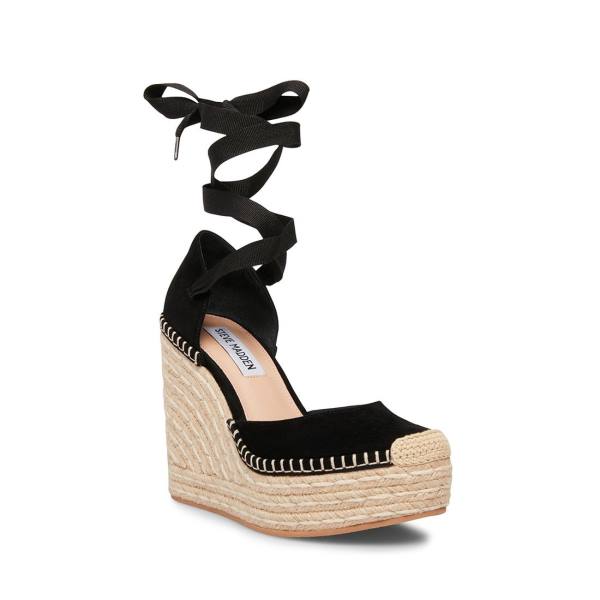 Steve Madden Lani Süet Sandalet Kadın Siyah | SM-879BU