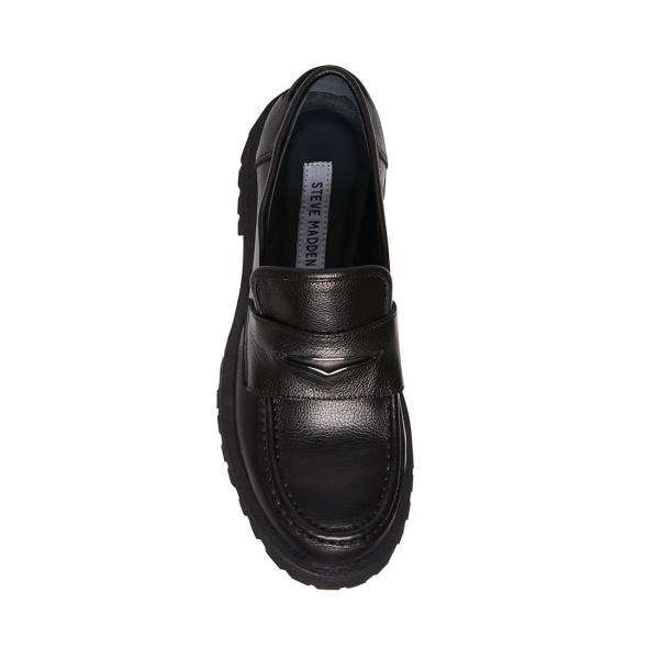 Steve Madden Lawrence Deri Loafer Ayakkabı Kadın Siyah | SM-687ZG