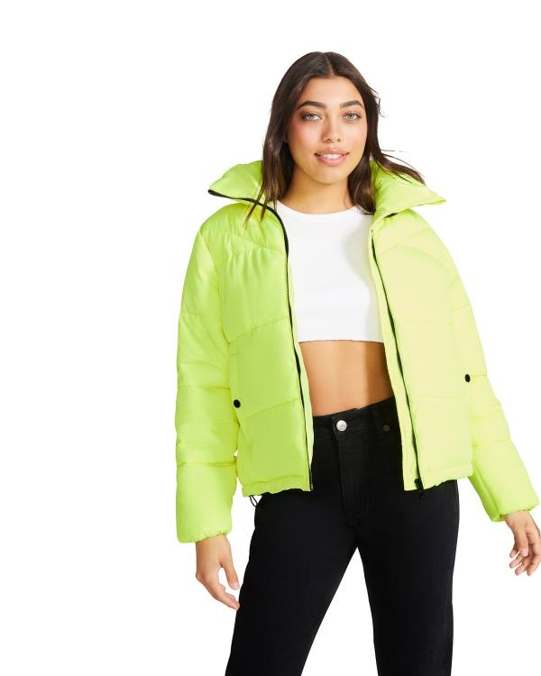 Steve Madden Lime Puffer Ceket Kadın Açık Yeşil | SM-153PC